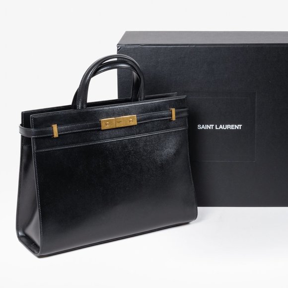 Saint Laurent 2019 Manhattan Medium Black Leather Tote - Picture 1 of 15